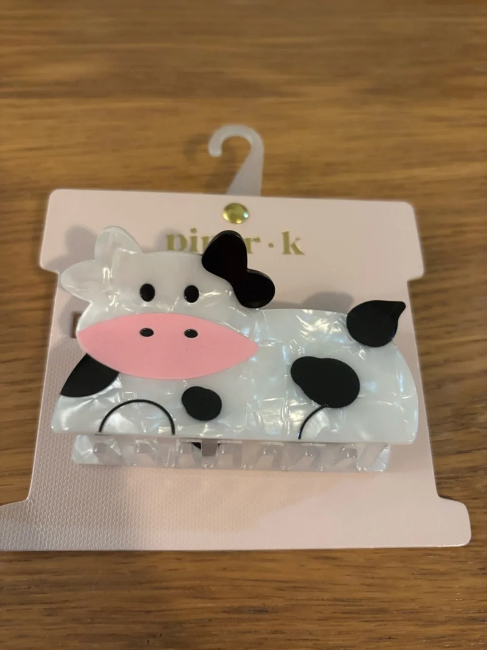 Piper K cow claw hair clip features a whimsical cartoon cow New - Picture 2 of 8